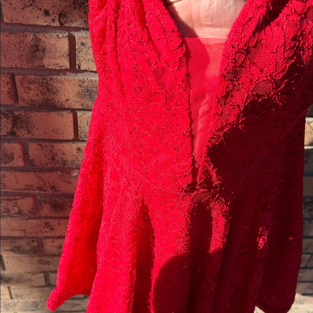 Speechless Red Lace Spaghetti Strap Mini Dress - Picture 4 of 7